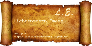 Lichtenstern Emese névjegykártya